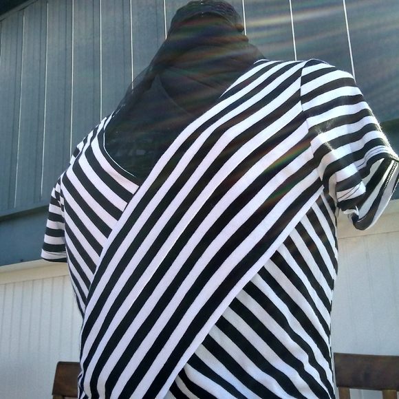 PLEIONE mini dress black and white stripes XS - Picture 6 of 7